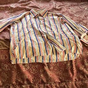 Hood Rich 2XL multicolor striped French cuffs Dress shirt